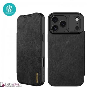 Nillkin Qin Pro odinis atverčiamas dėklas - juodas (Apple Iphone 17 Pro/Iphone 18 Pro)